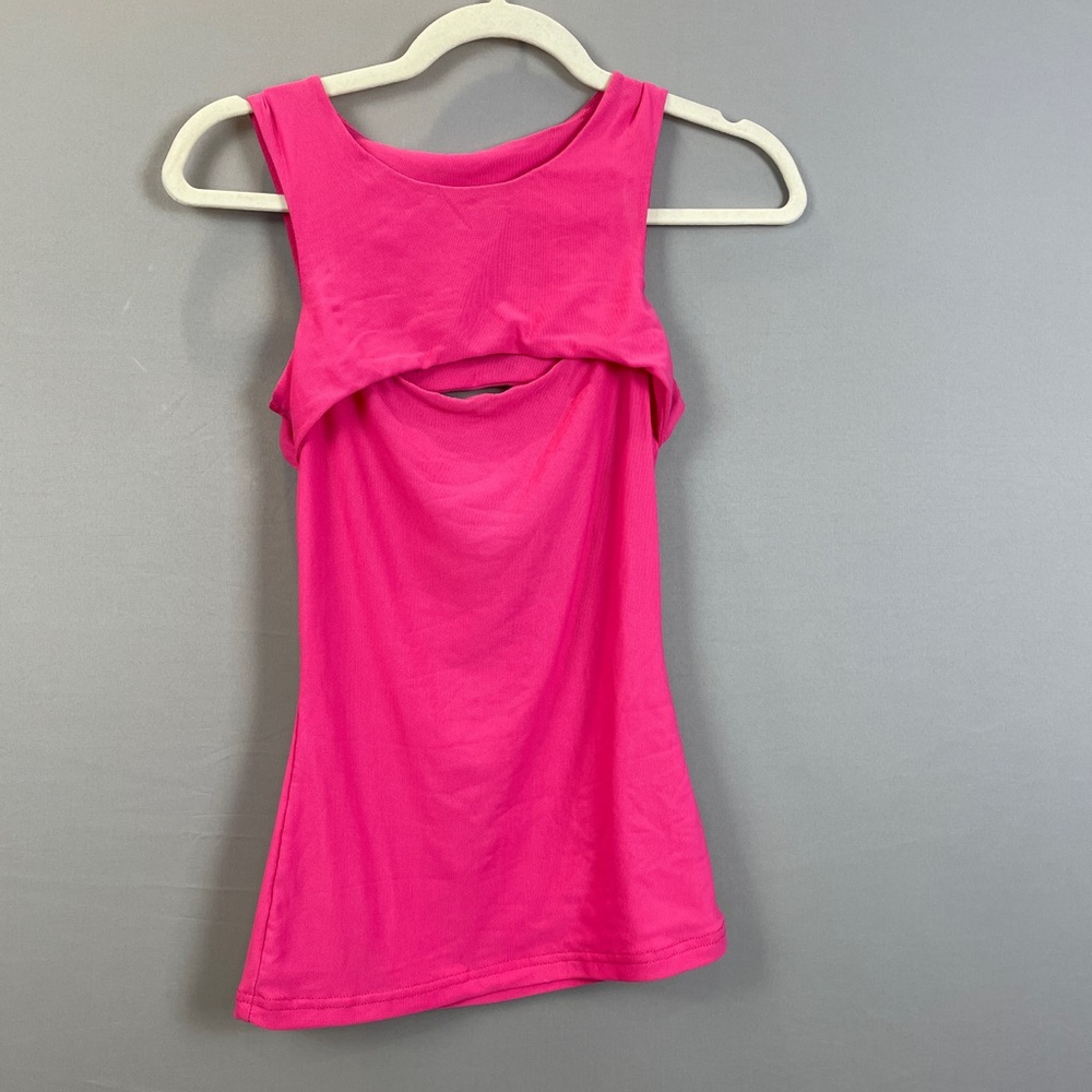 Pink Athletic Cut Out Tank, Size S